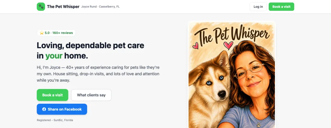 The Pet Whisper client portal — live production app